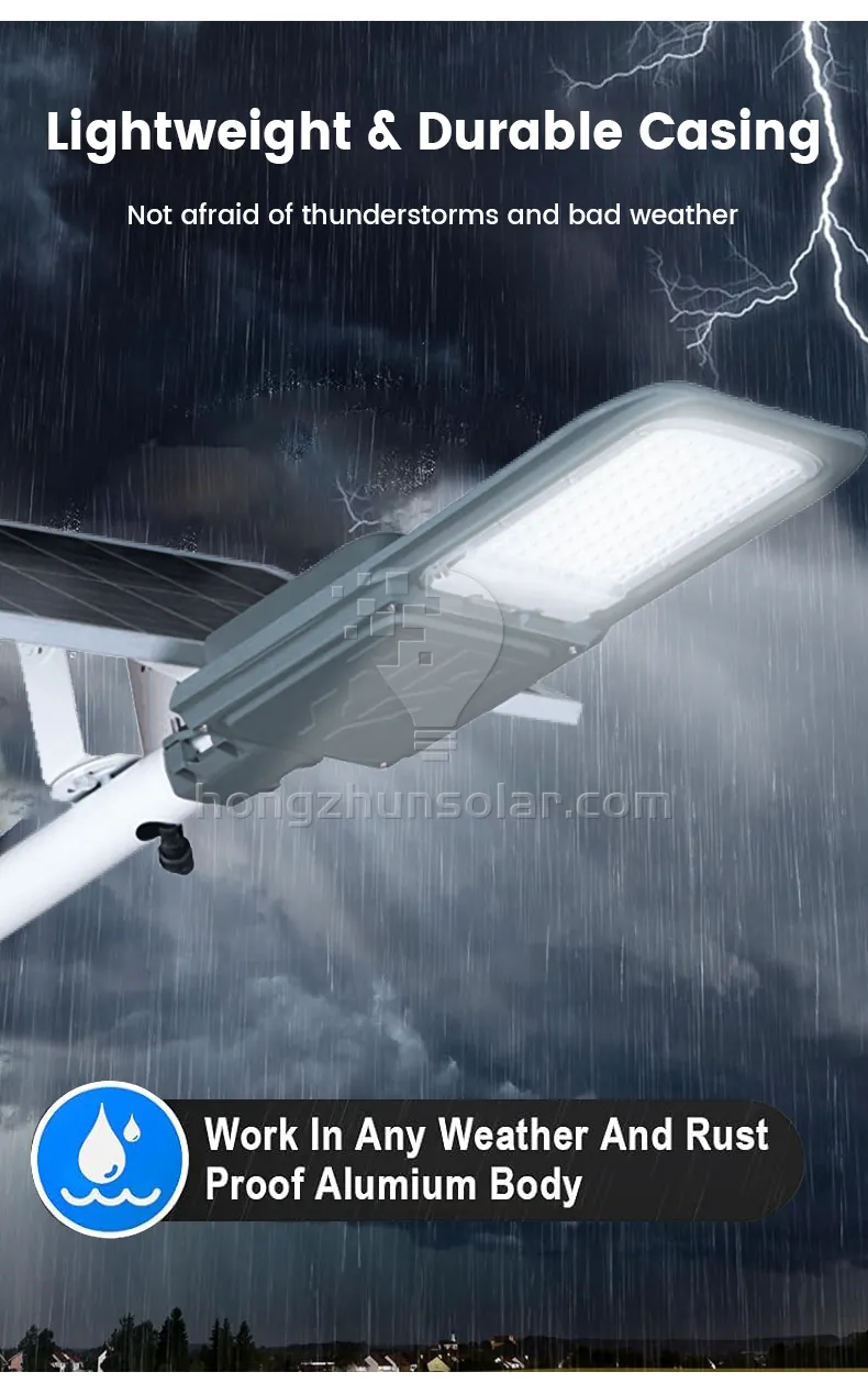 IP65 étanche 100W 200W 300W 400W 500W 600W 700W contrôle intelligent en aluminium fendu extérieur lampe de lampadaire solaire LED pour usage routier