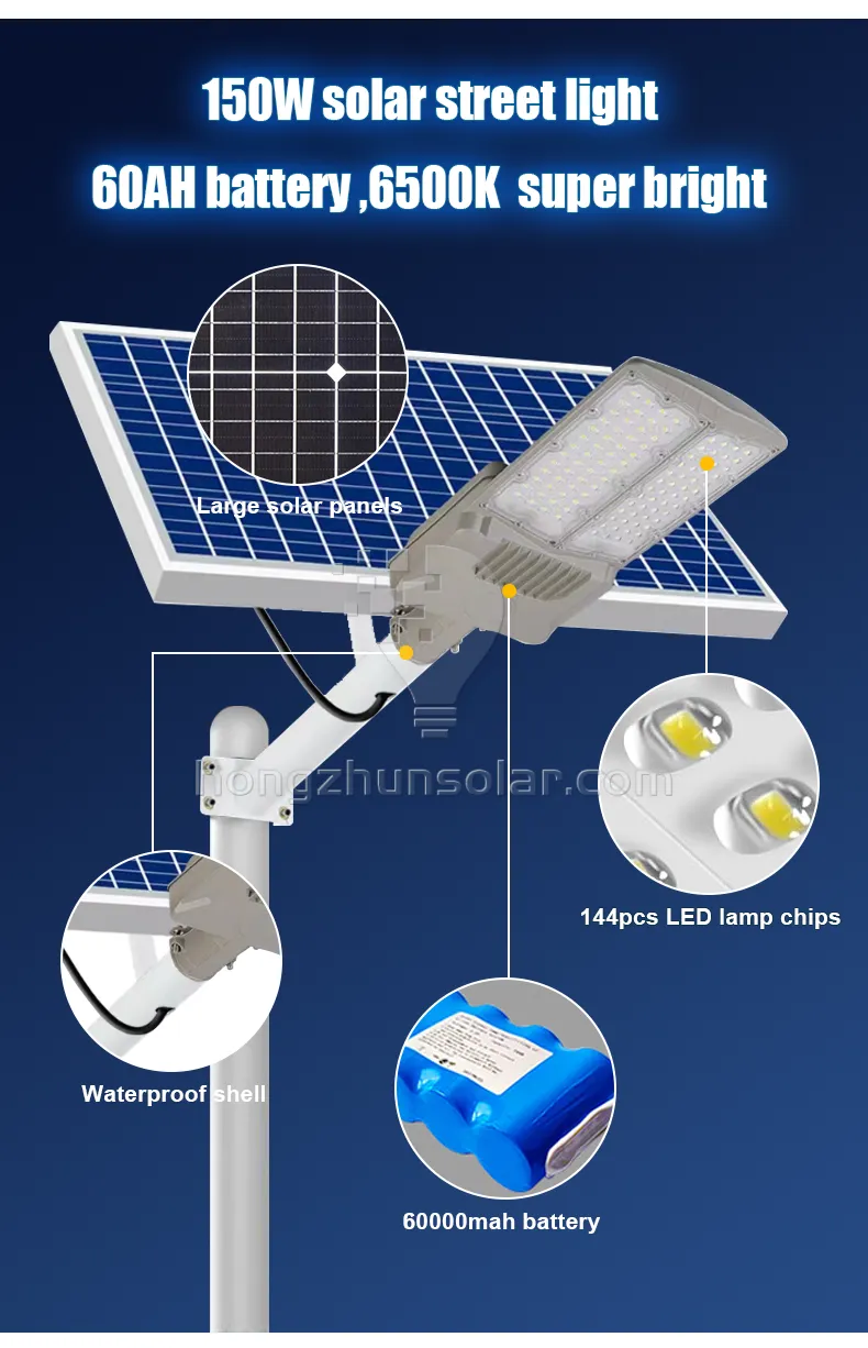 Capteur Radar contrôle du temps Ip65 étanche 100w-500w, extérieur en aluminium, lampadaire solaire Led pour autoroute