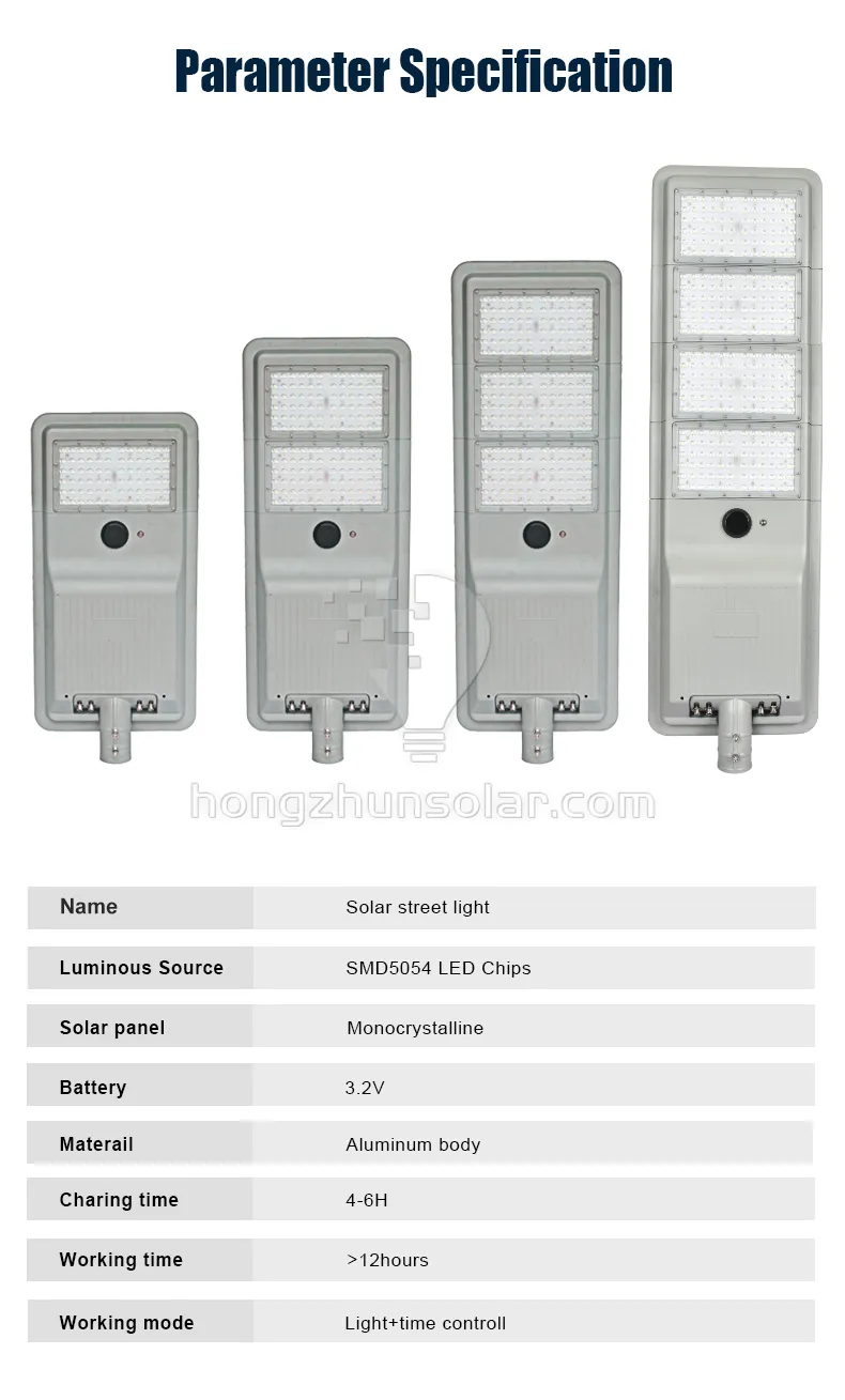 300W-600W étanche IP65 extérieur intégré rue lumière solaire à LED