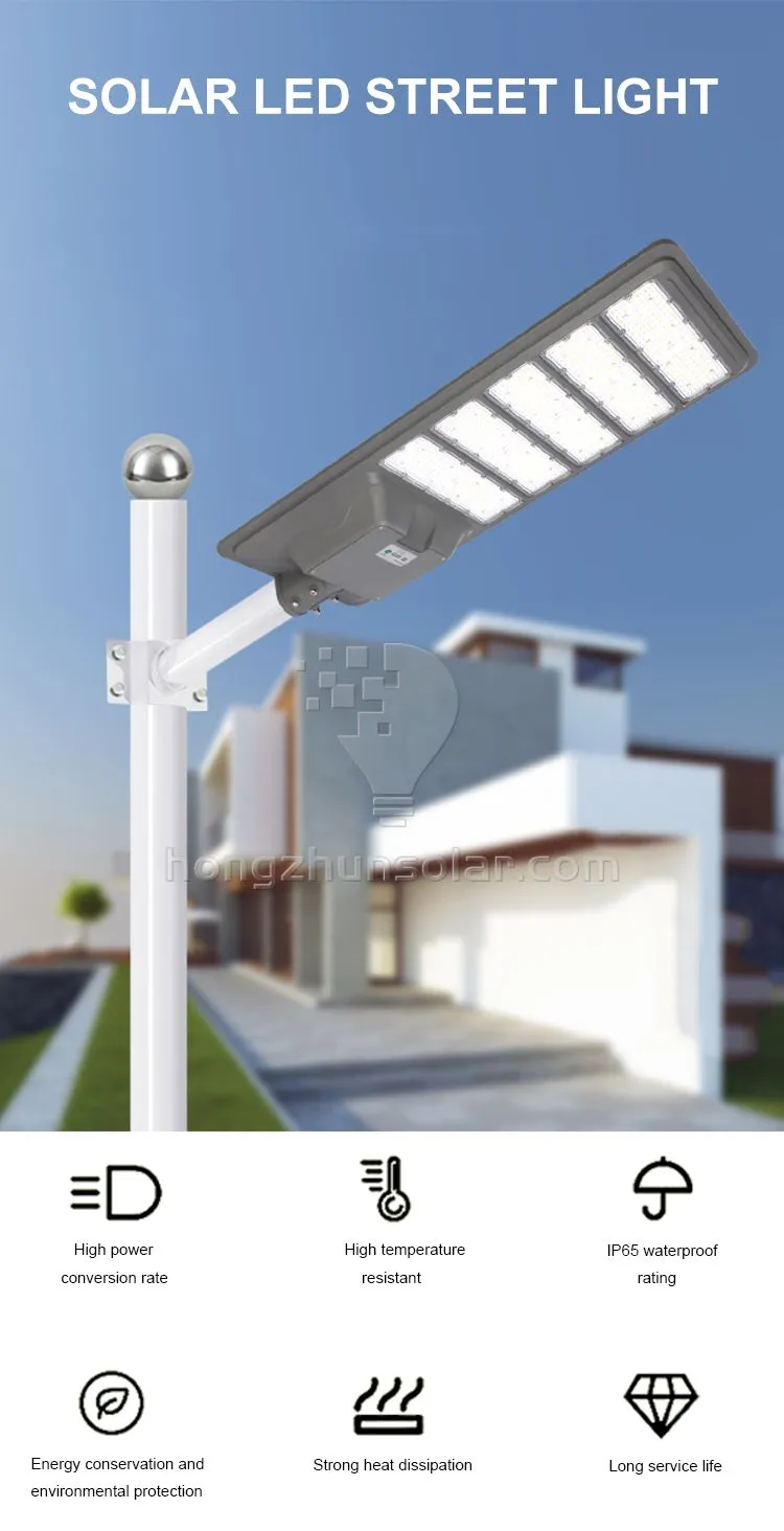 Réverbères solaires intégrés extérieurs imperméables IP65 LED 200W-600W