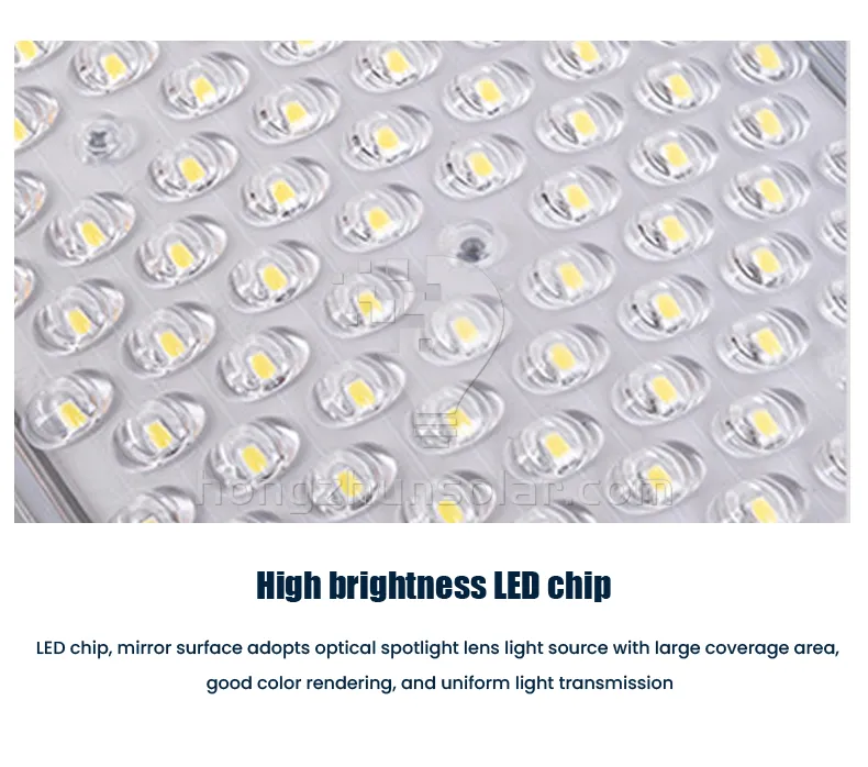 IP65 étanche 100W 200W 300W 400W 500W 600W 700W contrôle intelligent en aluminium fendu extérieur lampe de lampadaire solaire LED pour usage routier