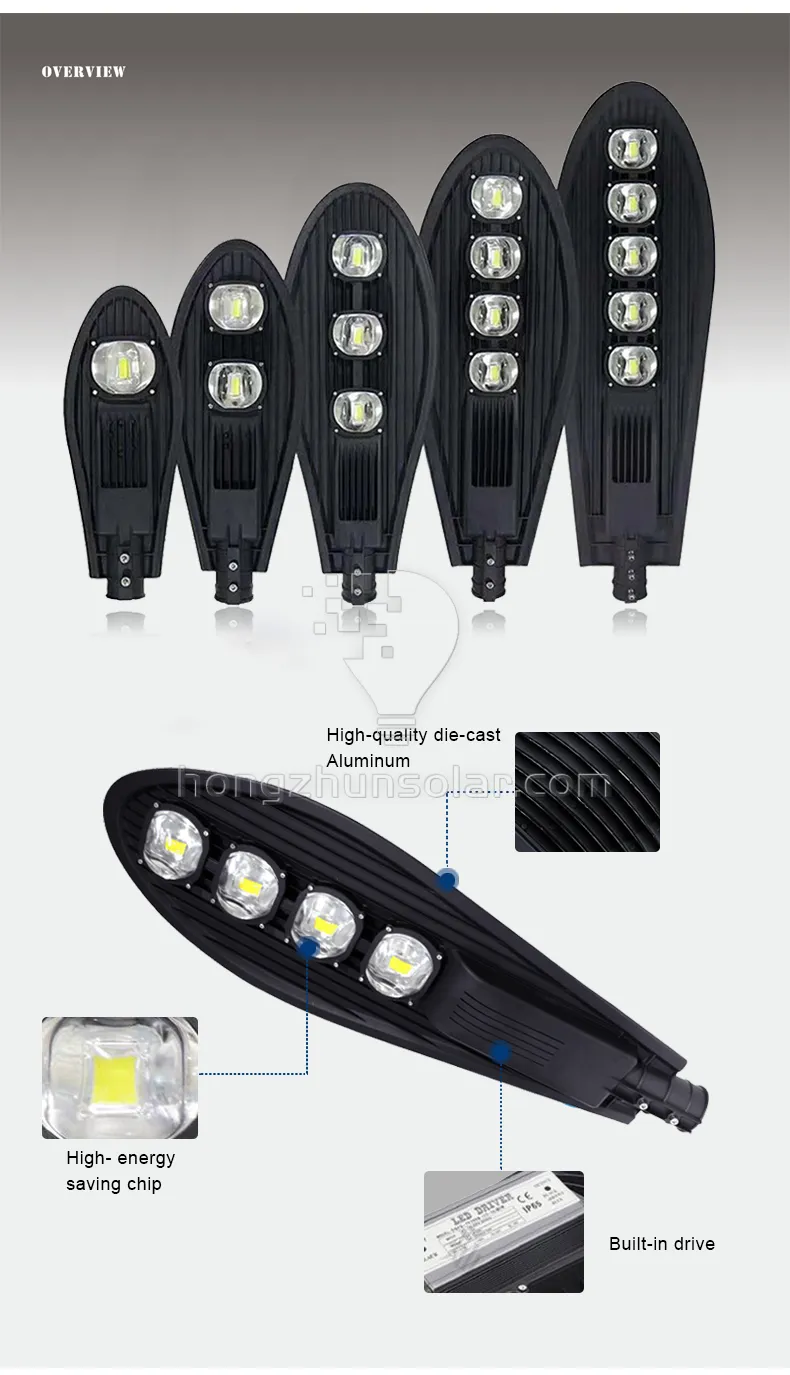 50W à 250W LED réverbères extérieurs étanche IP65 SMD cellule photoélectrique en aluminium moulé sous pression haute performance
