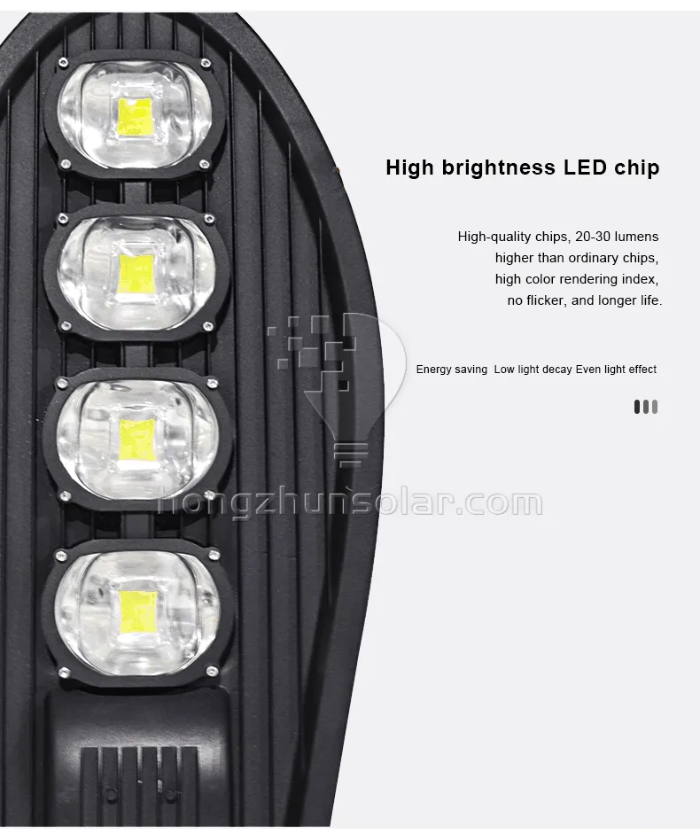 50W à 250W LED réverbères extérieurs étanche IP65 SMD cellule photoélectrique en aluminium moulé sous pression haute performance