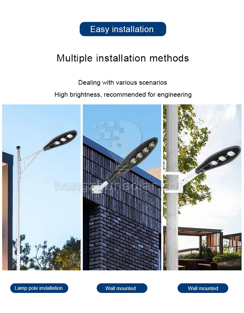 50W à 250W LED réverbères extérieurs étanche IP65 SMD cellule photoélectrique en aluminium moulé sous pression haute performance