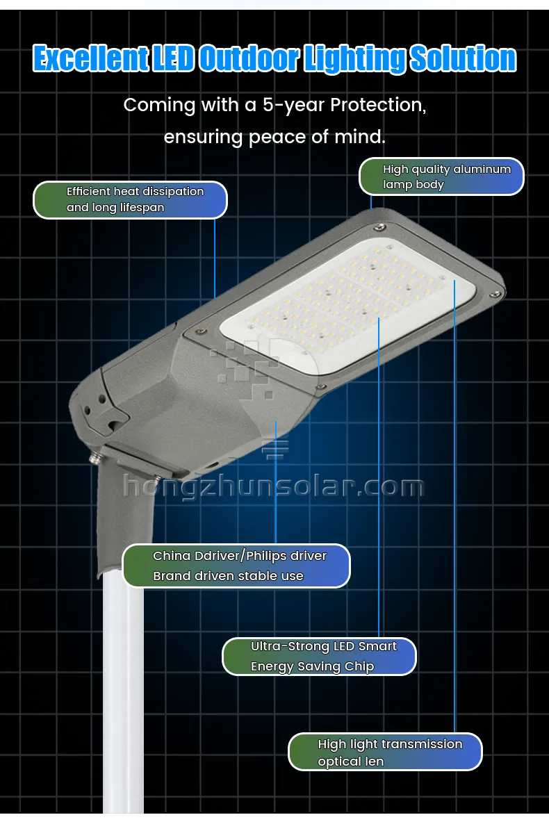 IP65 imperméabilisent le réverbère mené extérieur de la route 80w-300w de route extérieure de Smd
