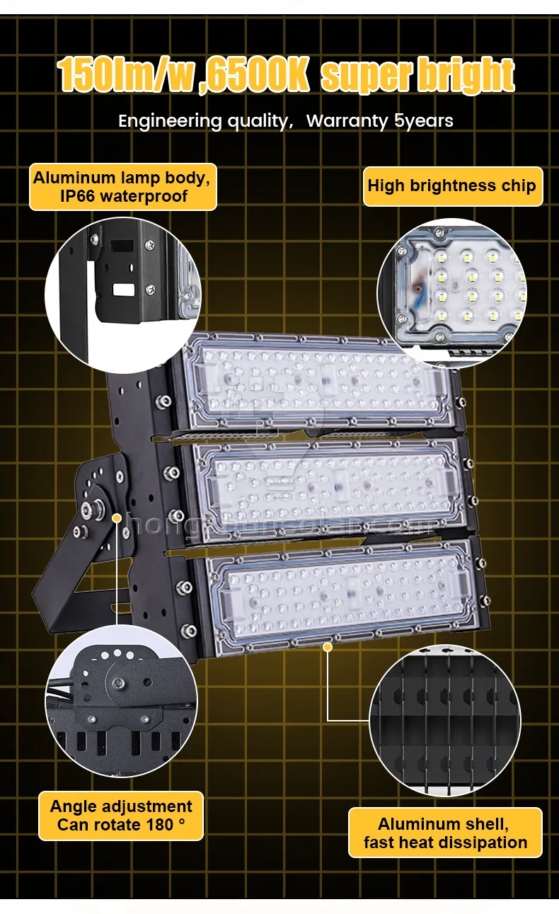 Cour extérieure en aluminium imperméable de stade de lumière d'inondation de LED 100W-600W