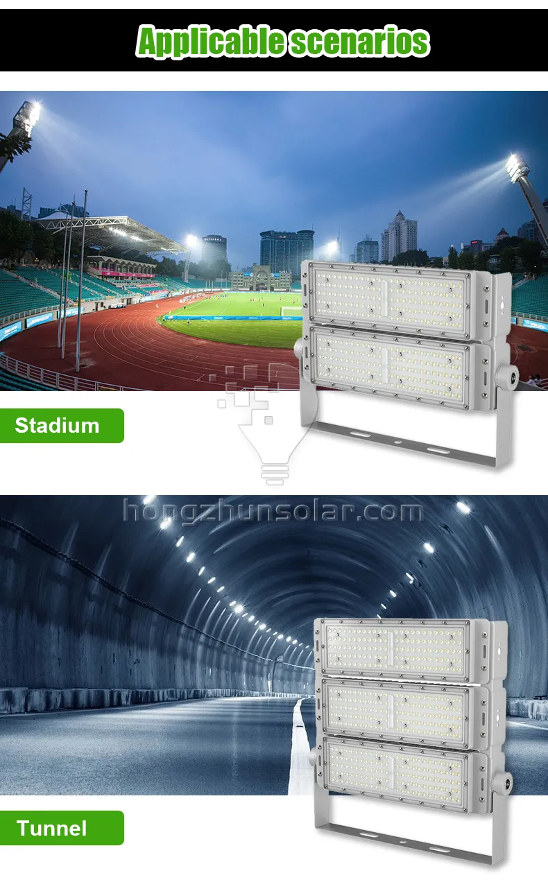 Lumière de stade LED extérieure étanche IP65 IP66, Module d'entrepôt de Tunnel, projecteur en aluminium 100W-1000W