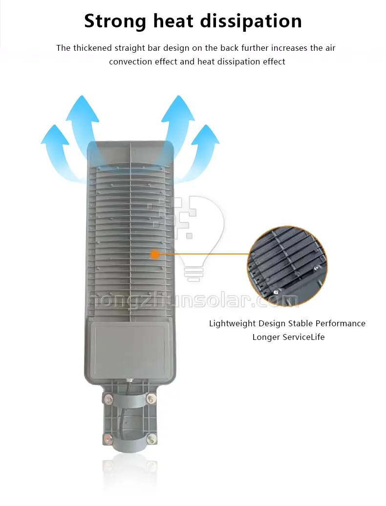 50W-300W Réverbère à LED en aluminium IP65 Wagterproof évalué pour les applications routières extérieures