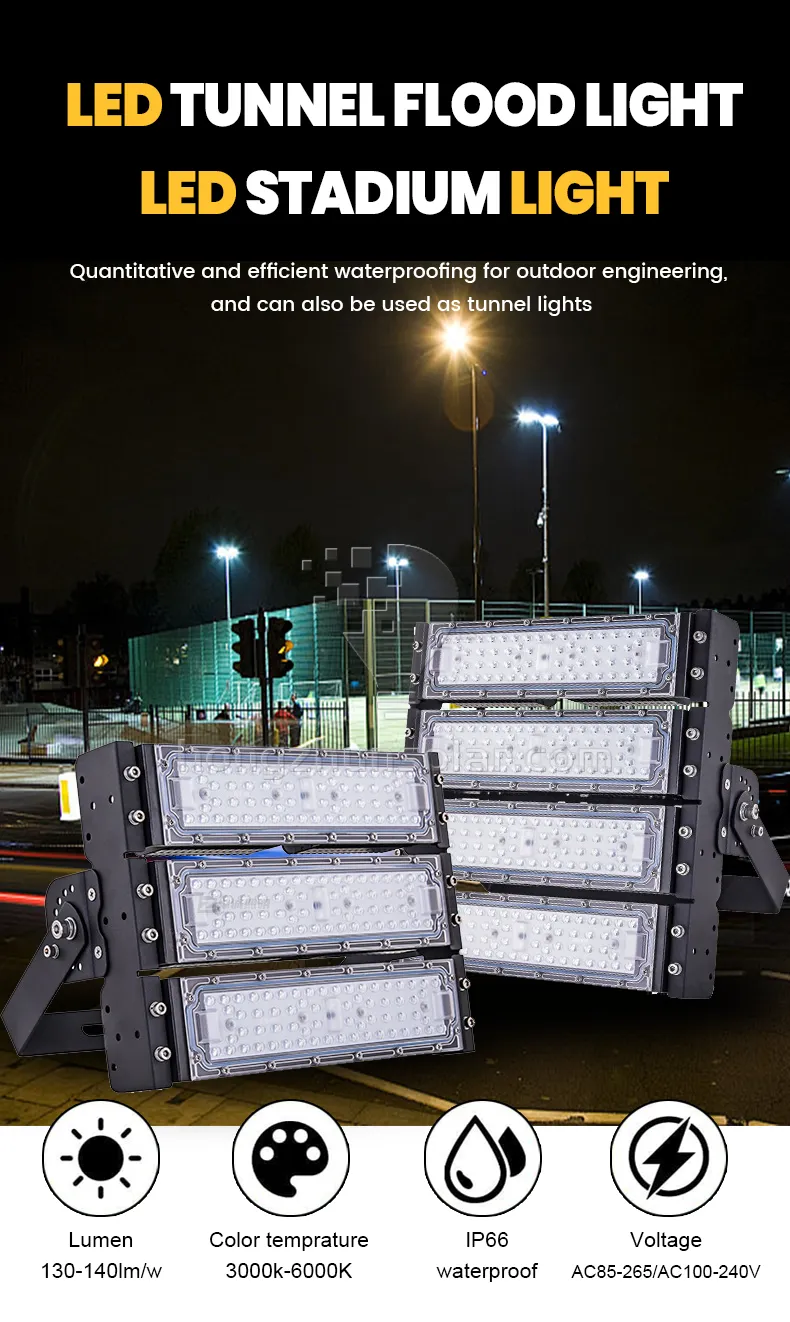 Cour extérieure en aluminium imperméable de stade de lumière d'inondation de LED 100W-600W