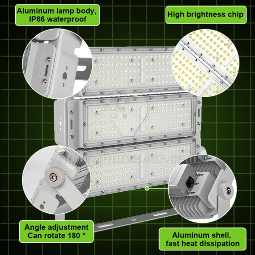 Lumière de stade LED extérieure étanche IP65 IP66, Module d'entrepôt de Tunnel, projecteur en aluminium 100W-1000W
