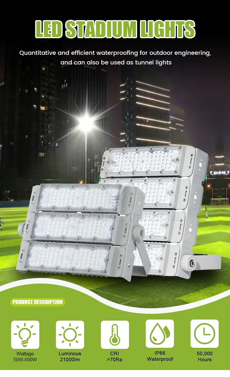 Projecteur LED 100W-600W SMD pour stades sportifs, terrains extérieurs, étanche IP65