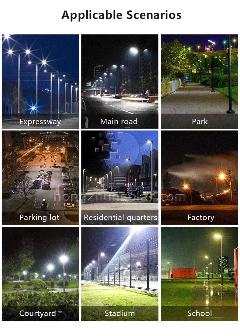 50W-300W Réverbère à LED en aluminium IP65 Wagterproof évalué pour les applications routières extérieures