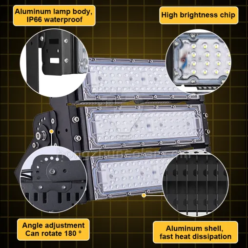 Cour extérieure en aluminium imperméable de stade de lumière d'inondation de LED 100W-600W