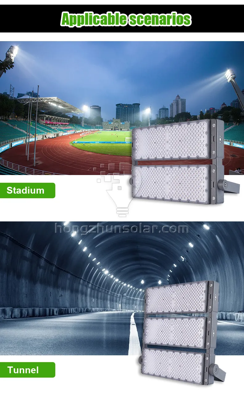L'aluminium imperméable 200w-1200w d'entrepôt extérieur de stade de tunnel d'IP65 a mené la lumière d'inondation