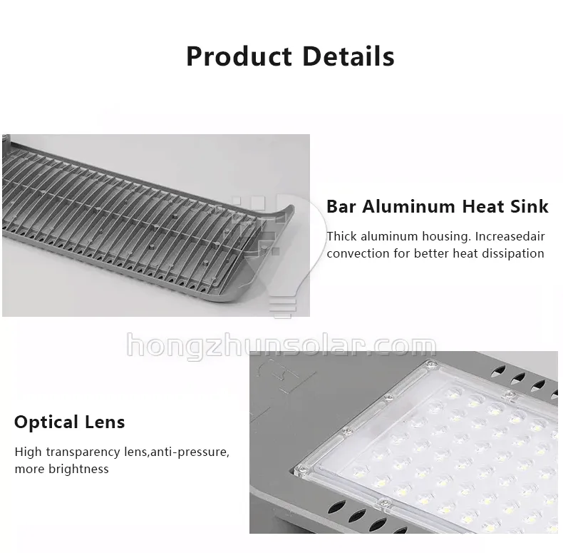 50W-300W Réverbère à LED en aluminium IP65 Wagterproof évalué pour les applications routières extérieures