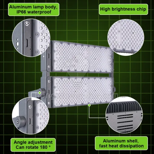 L'aluminium imperméable 200w-1200w d'entrepôt extérieur de stade de tunnel d'IP65 a mené la lumière d'inondation