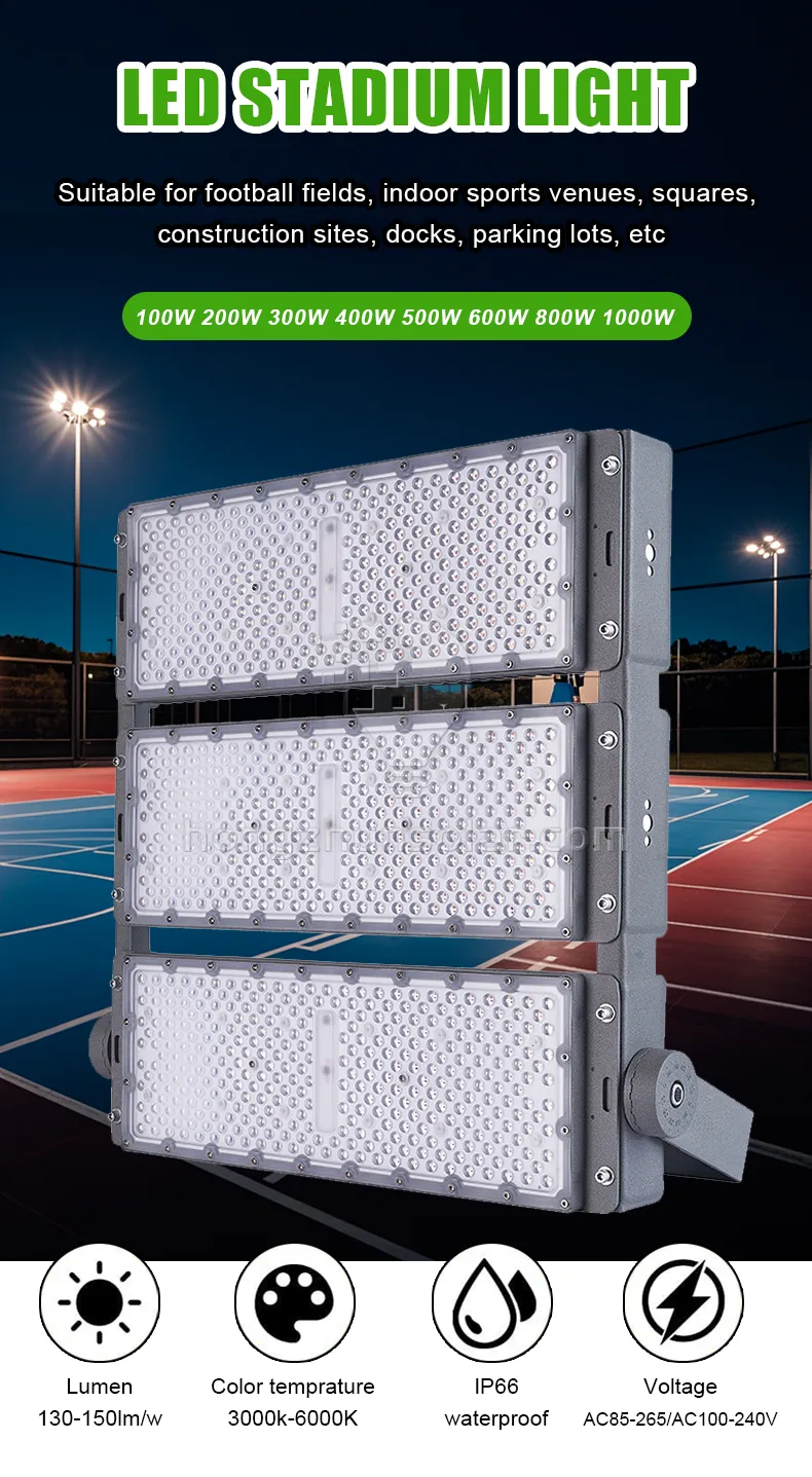 L'aluminium imperméable 200w-1200w d'entrepôt extérieur de stade de tunnel d'IP65 a mené la lumière d'inondation