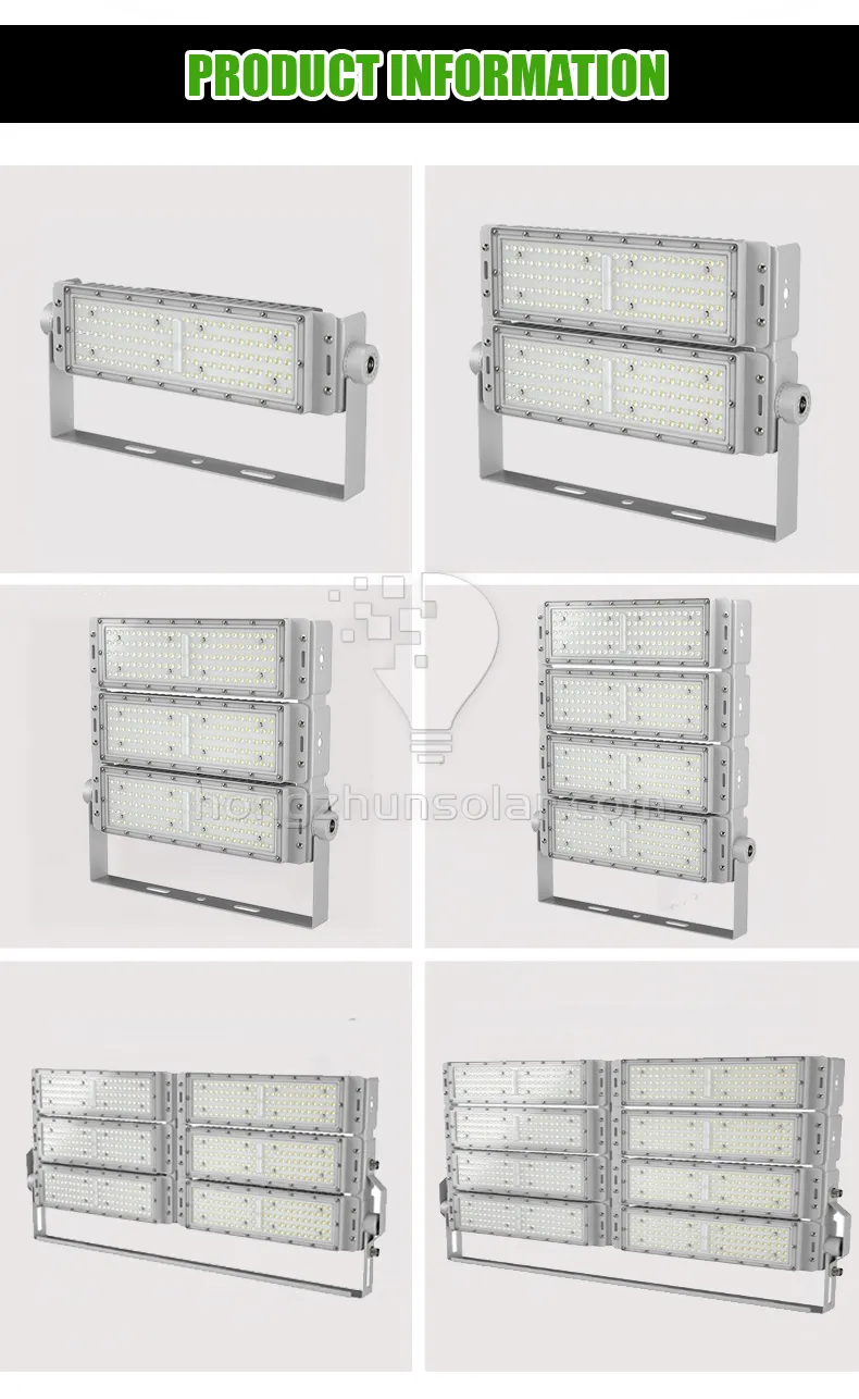 Lumière de stade LED extérieure étanche IP65 IP66, Module d'entrepôt de Tunnel, projecteur en aluminium 100W-1000W