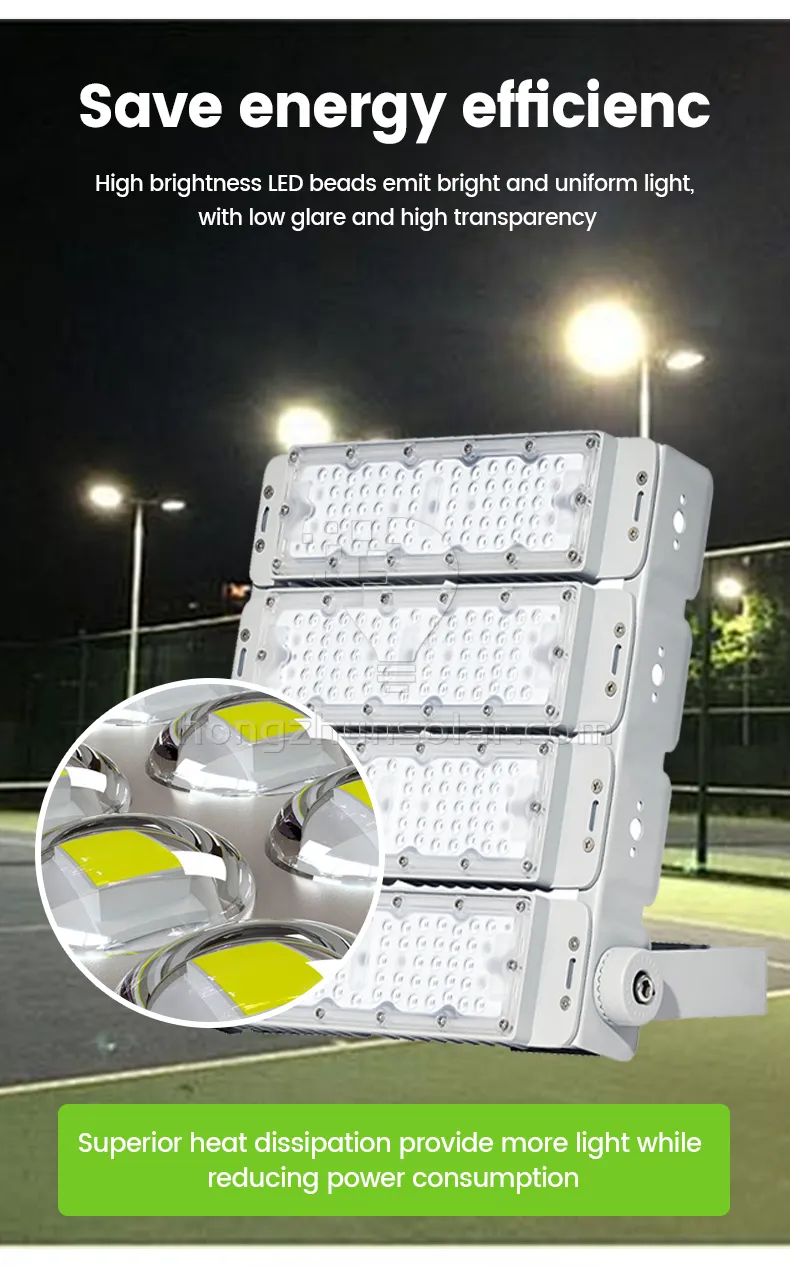 Projecteur LED 100W-600W SMD pour stades sportifs, terrains extérieurs, étanche IP65
