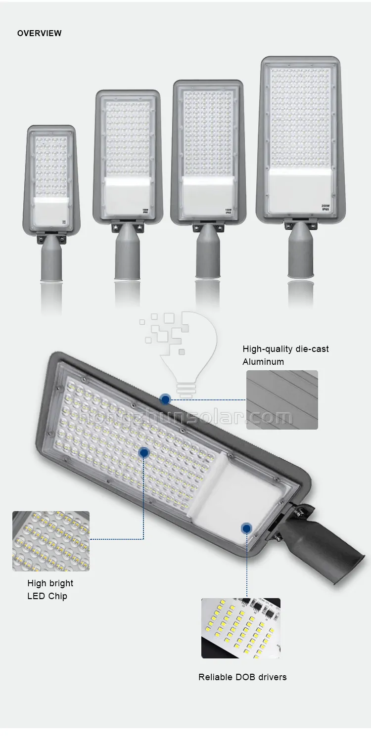 L'éclairage public extérieur étanche IP66 en aluminium 50w-200w Dob a mené le réverbère