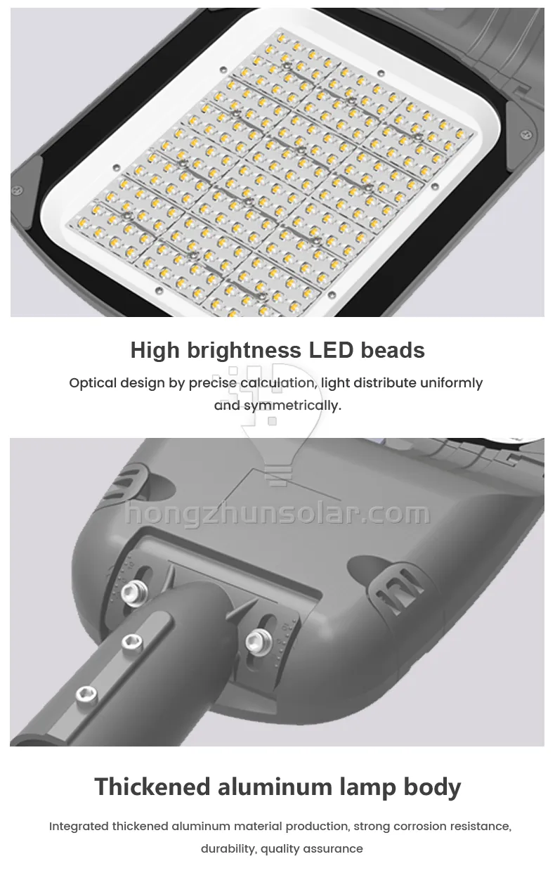 Réverbère mené extérieur en aluminium imperméable extérieur de Polonais de lampe de route Ip65 SMD 50w-200w