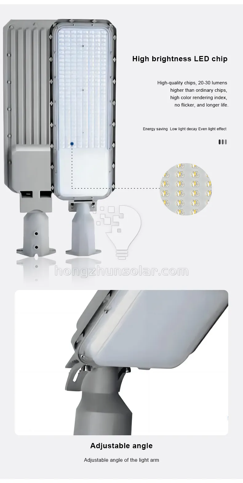 L'aluminium AC 50W-200W IP65 imperméabilisent les réverbères extérieurs de Smd LED