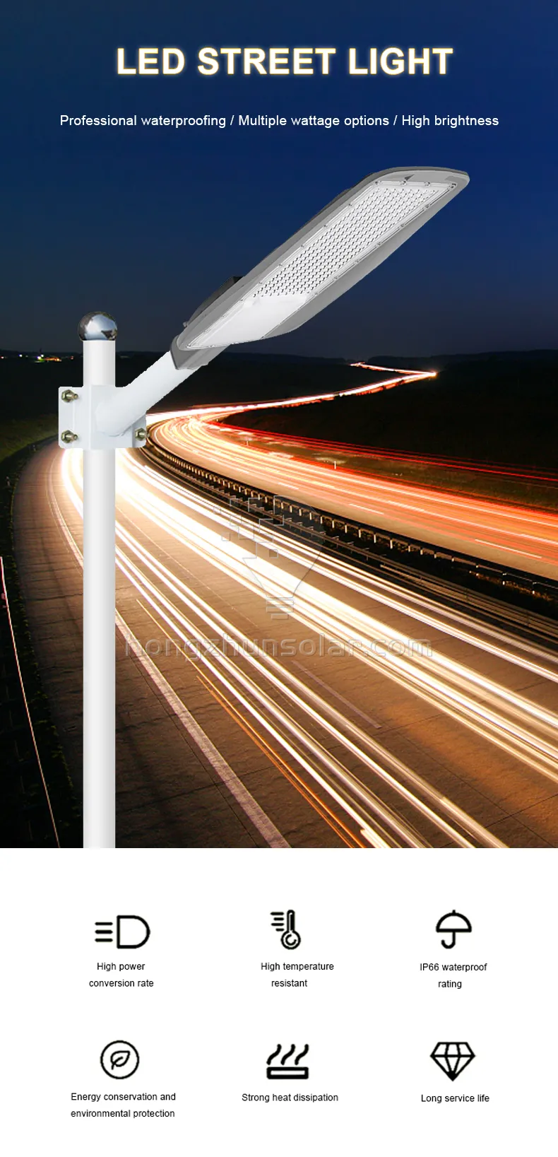 Réverbère mené par C.A. en aluminium extérieur imperméable de la puissance élevée Ip65 Smd 30w-300w