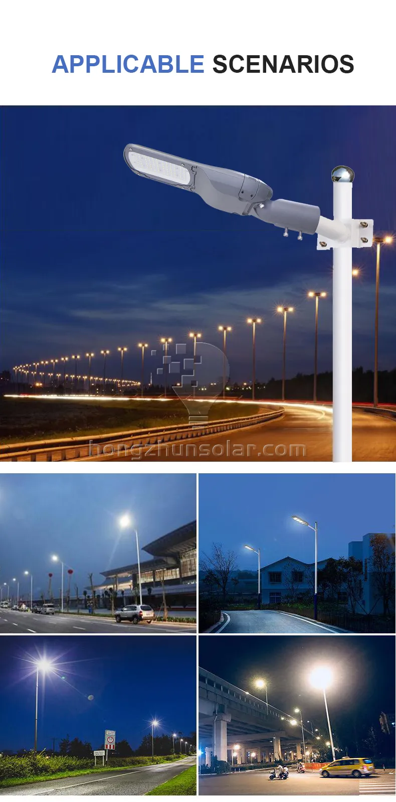 Réverbère extérieur mené par SMD imperméable en aluminium IP65 de route du lumen élevé 40w-300w