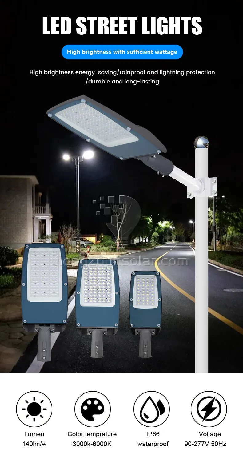 Lampadaire extérieur en aluminium haute puissance 50W-200W IP66 étanche SMD jardin AC