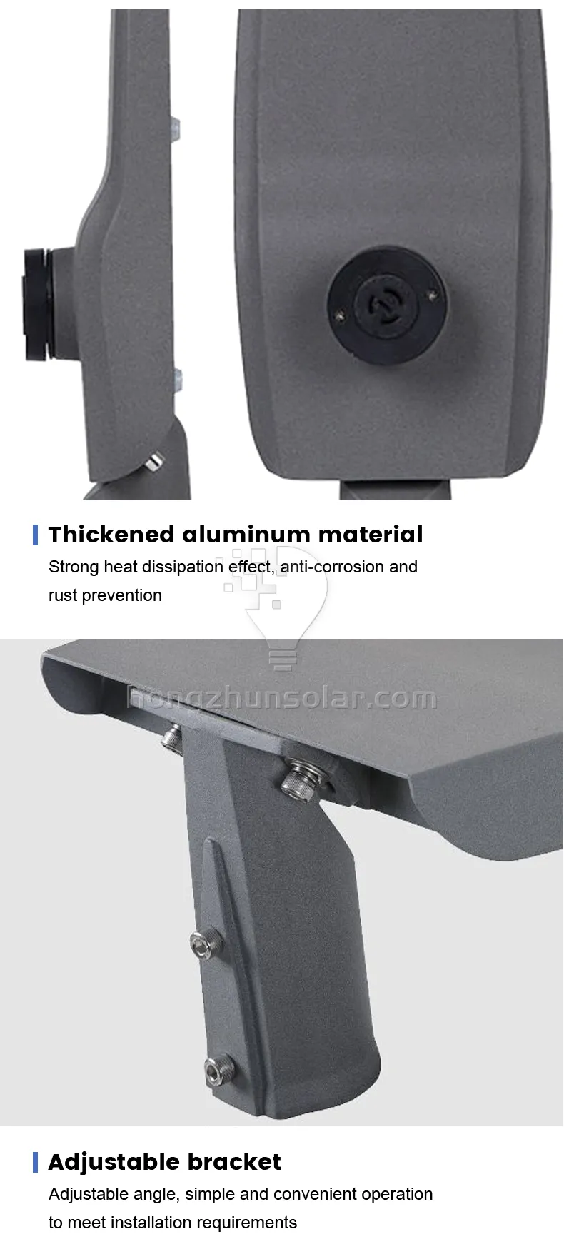 Lampadaire extérieur en aluminium haute puissance 50W-200W IP66 étanche SMD jardin AC