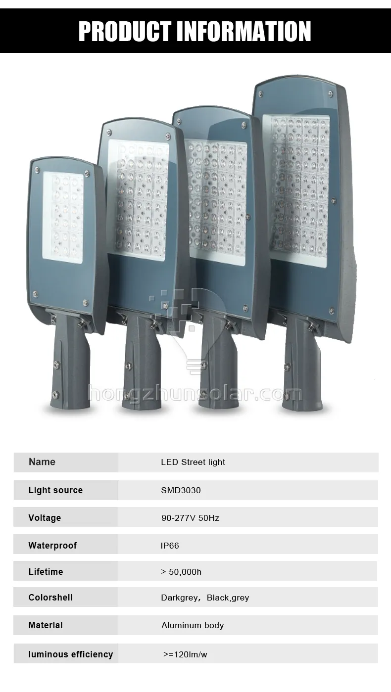 Lampadaire extérieur en aluminium haute puissance 50W-200W IP66 étanche SMD jardin AC