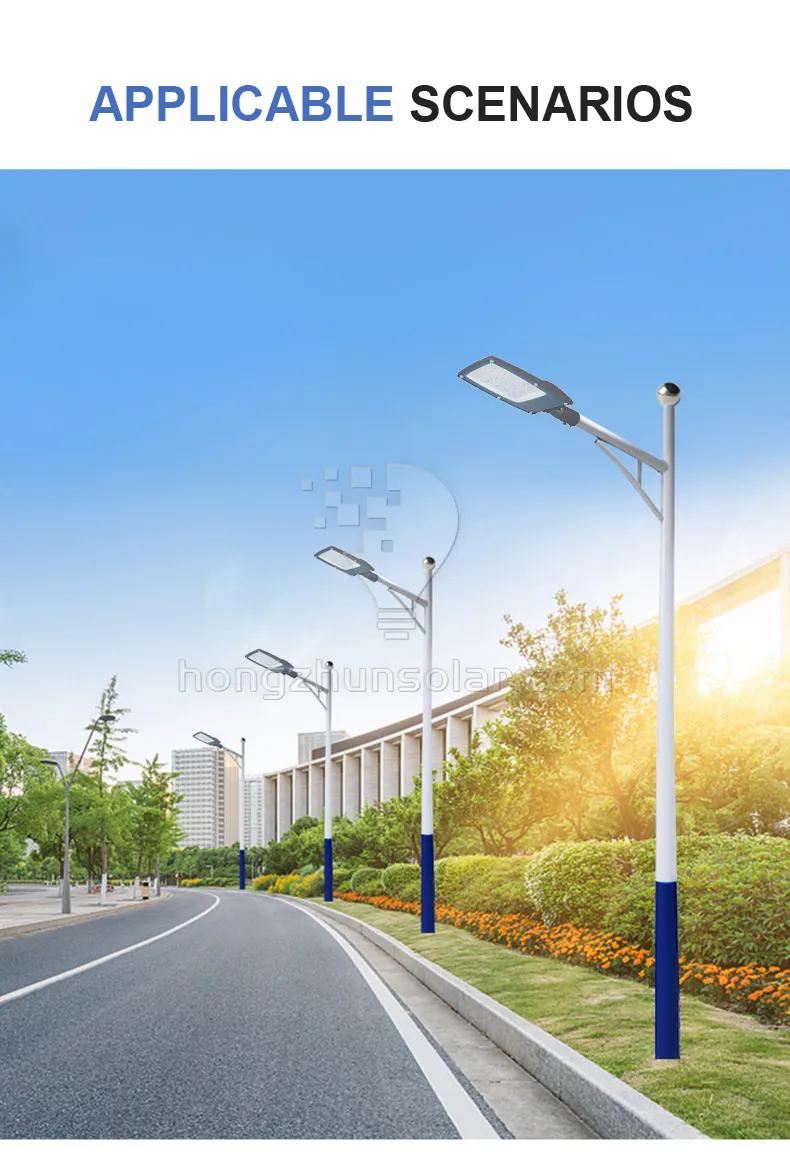 Lampadaire extérieur en aluminium haute puissance 50W-200W IP66 étanche SMD jardin AC