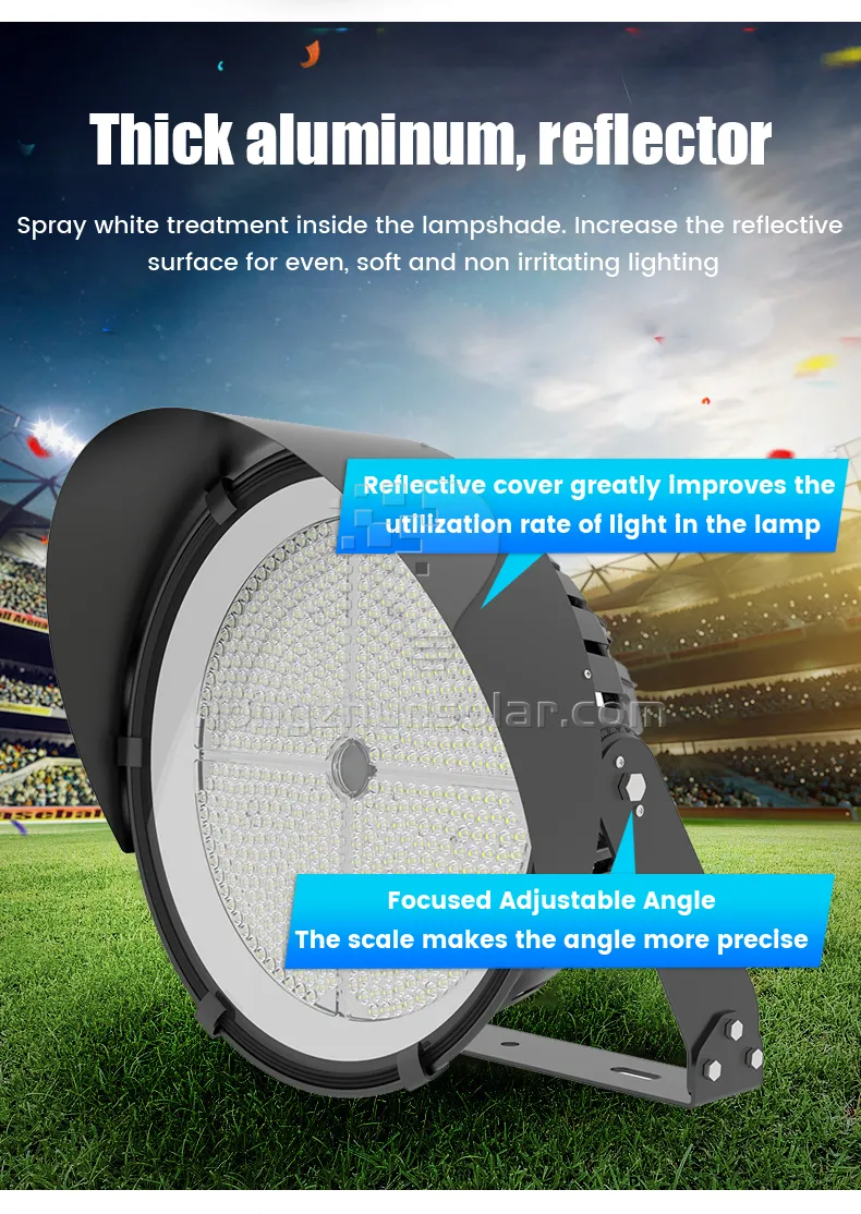 Projecteur extérieur professionnel de stade de LED pour les courts de Tennis de Football IP65 imperméabilisent le corps de lampe en aluminium de puce de SMD 300W-1000W
