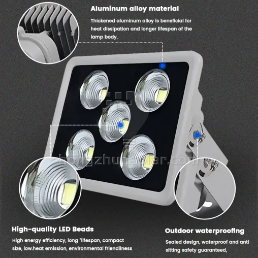 La lumière superbe lumineuse de stade de jardin 100w 200w 300w 500w 800w 1000w Ip66 imperméabilisent la lumière d'inondation extérieure de stades de sport de Cob