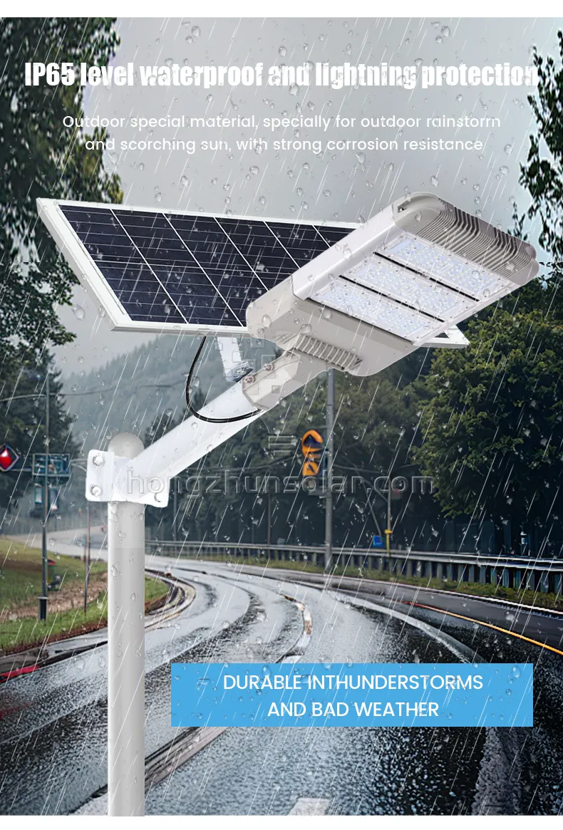 Lampe de route solaire à haute lumen, étanche IP65, Modules de lampadaire solaire LED fendus en aluminium 30W-400W pour Application sur place de route