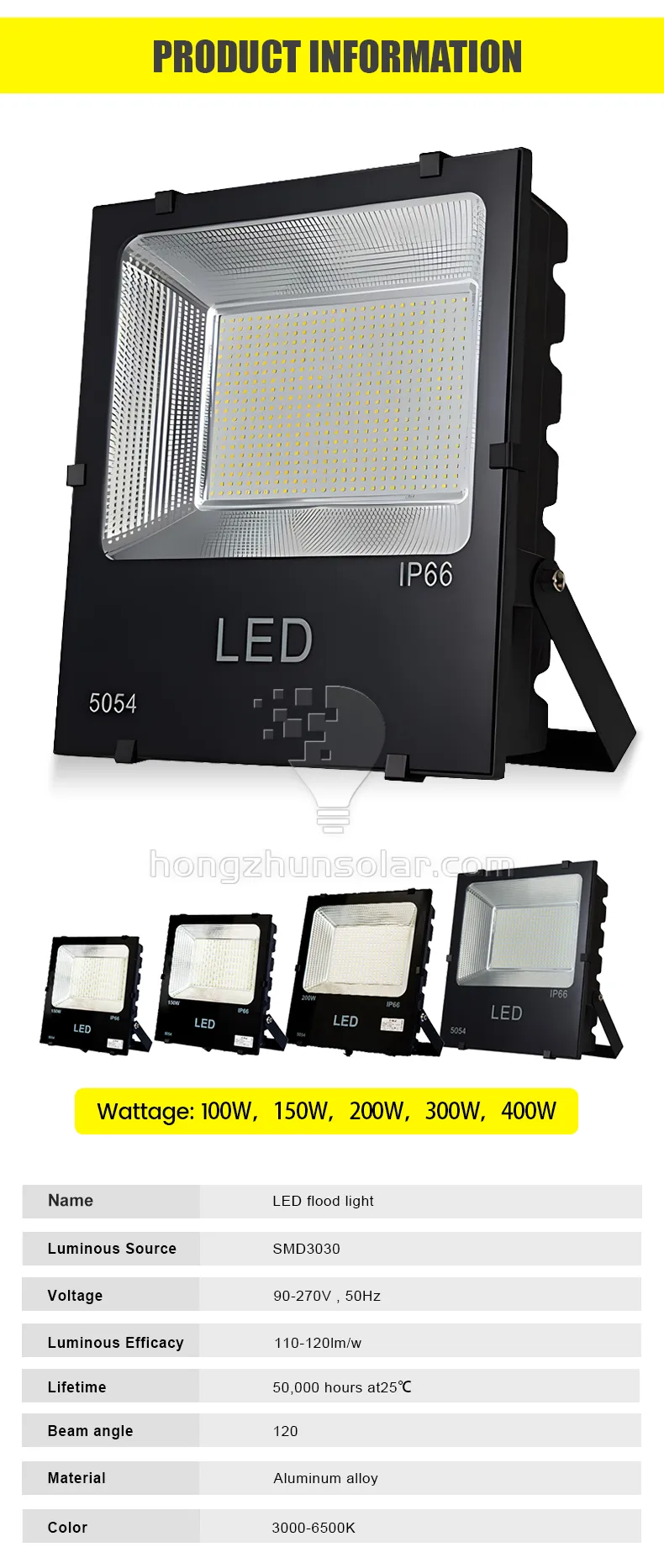 Luminaire d'inondation LED de remplacement 400 W