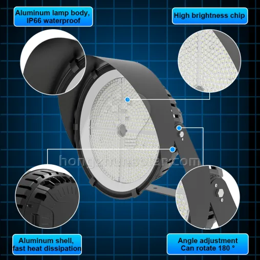 Projecteur extérieur de stade de LED pour les courts de Tennis de Football IP65 imperméabilisent le corps de lampe en aluminium de puce de SMD 300W-1000W