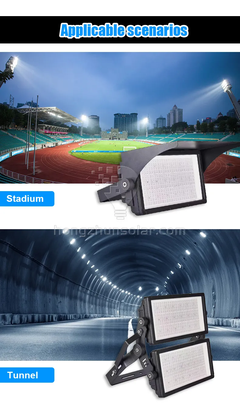 Lumière d'inondation élevée de Lumen SMD LED 50W-2000W haute luminosité pour le stade de Football étanche IP65 IP67 en aluminium pour les sports