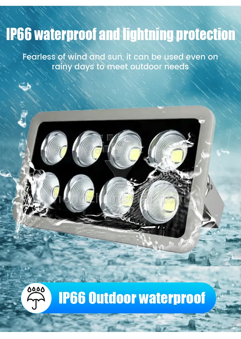 La lumière superbe lumineuse de stade de jardin 100w 200w 300w 500w 800w 1000w Ip66 imperméabilisent la lumière d'inondation extérieure de stades de sport de Cob