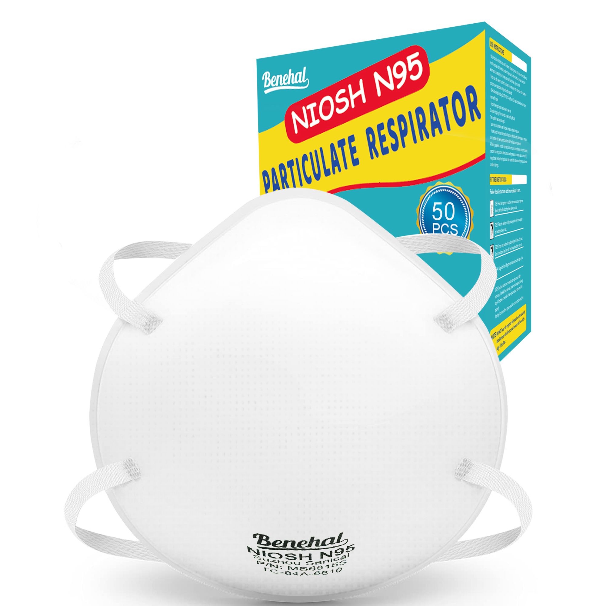 NIOSH N95 Disposable Particulate Respirator (S Size)