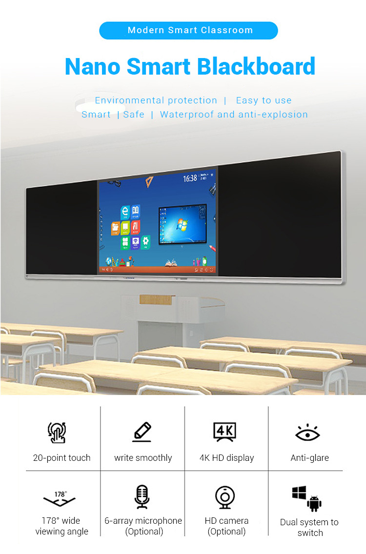 Nano Smart Blackboard 4K 20-points Touch Screen Interactive