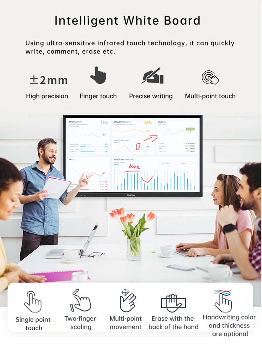 86 inch Touch screen flat panel 4K HD smart interactive flat panel