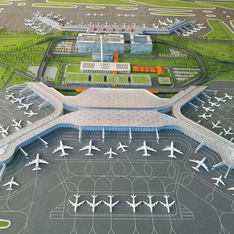 Herstellung der Stahlstruktur für das Terminalgebäude am Flughafen