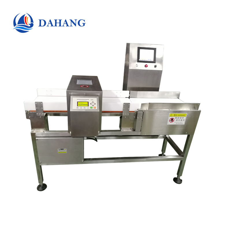 Metal detector combined with checkweigher for food
