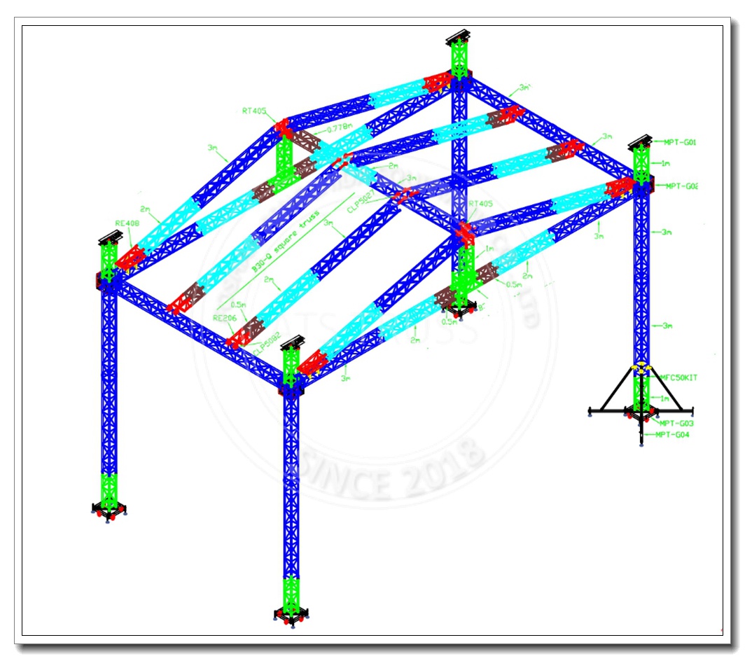 Rectangular Tube Truss Layout Aluminum Truss Display Outdoor Rectangular Truss Display