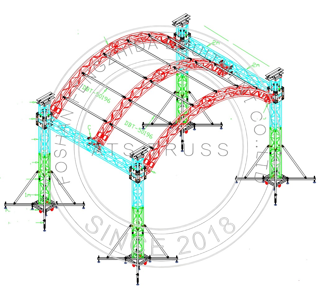 Aluminum Curved Roof spigot Truss Stage System