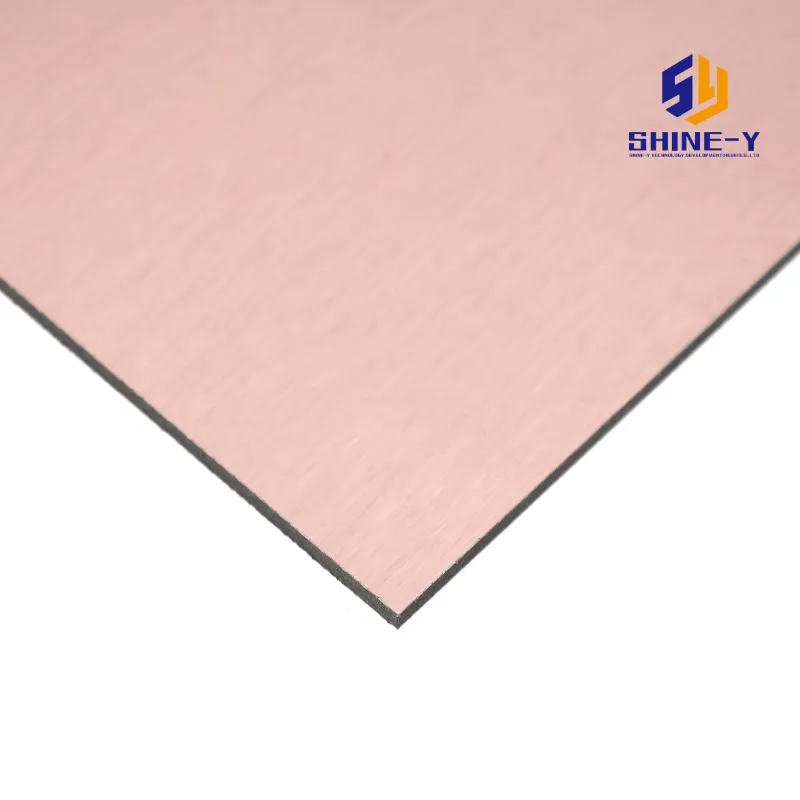 Gold & Copper Brush Aluminum Composite Panels for Buildings.