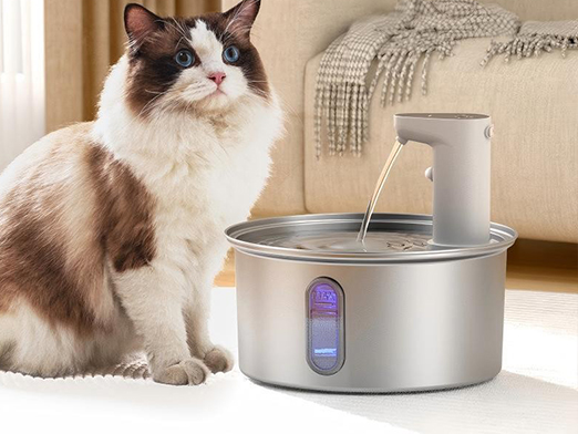 How to keep a cat from knocking over a water fountain?