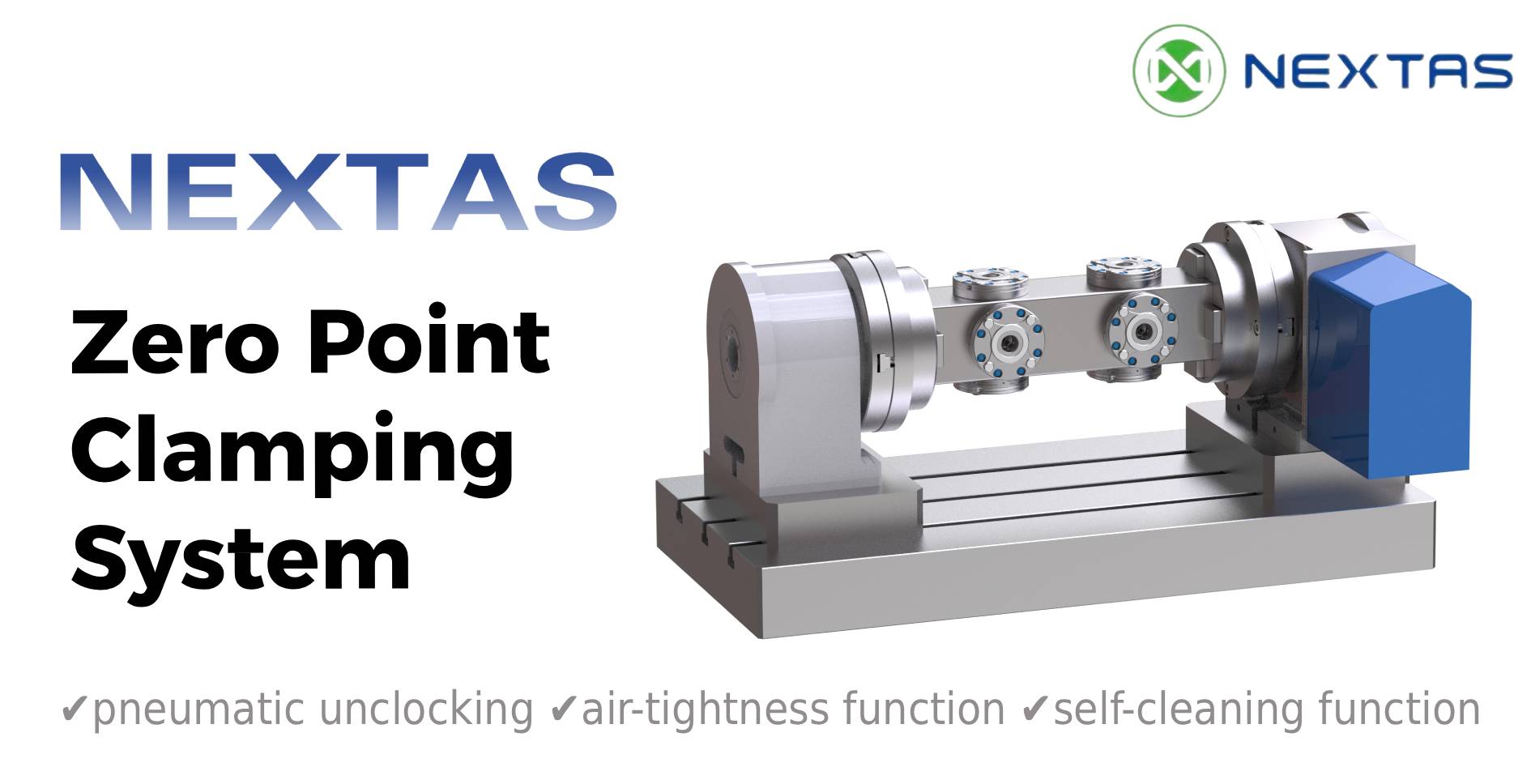 4-axis Zero Point Clamping System |3μ Positioning Accuracy