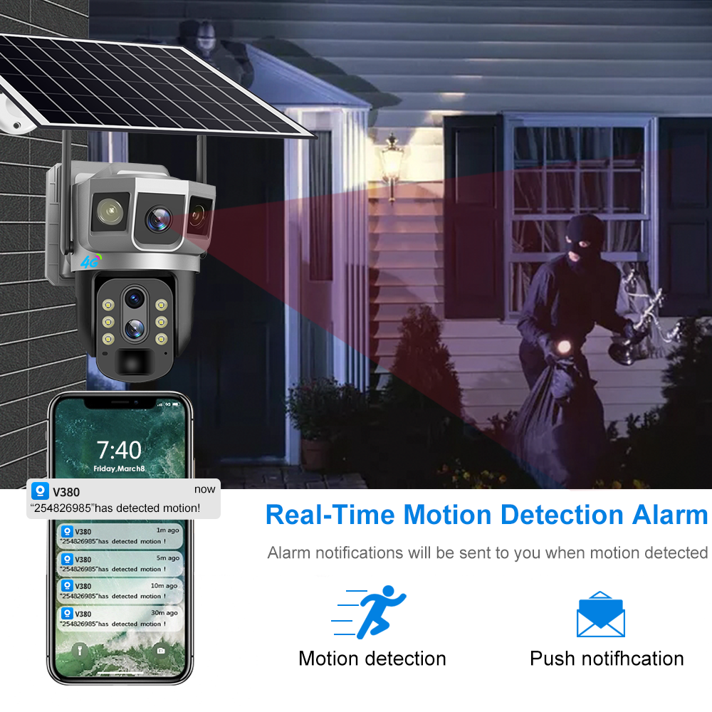 10X Optical Zoom Solar Powered Wireless Surveillance Camera